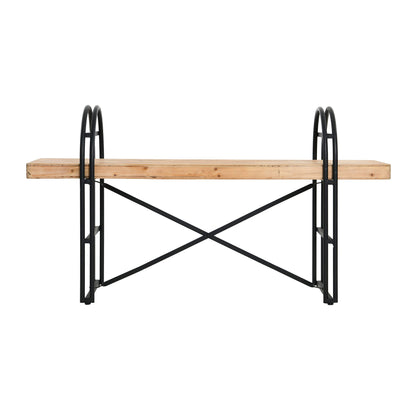 Main + Mesa Eitri Wood and Metal Bench, Driftwood