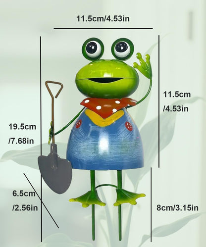 ELTONGUU Metal Yard Art Garden Decor Statue Outdoor & Indoor Blue Frog Sculpture for Patio, Lawn, Yard, Porch, Potted Plant, Home Decor, Rustproof Vibrant & Lifelike Design