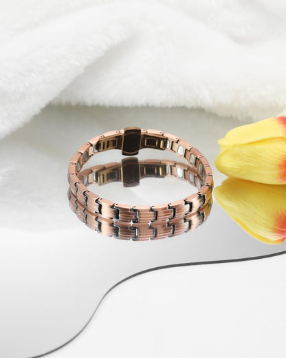 Jecanori 5X Strength Magnetic Copper Bracelet for Women —Updated 5,000 Gauss Ellipse Magnets — Premium Butterfly Clasp & Adjustable Length