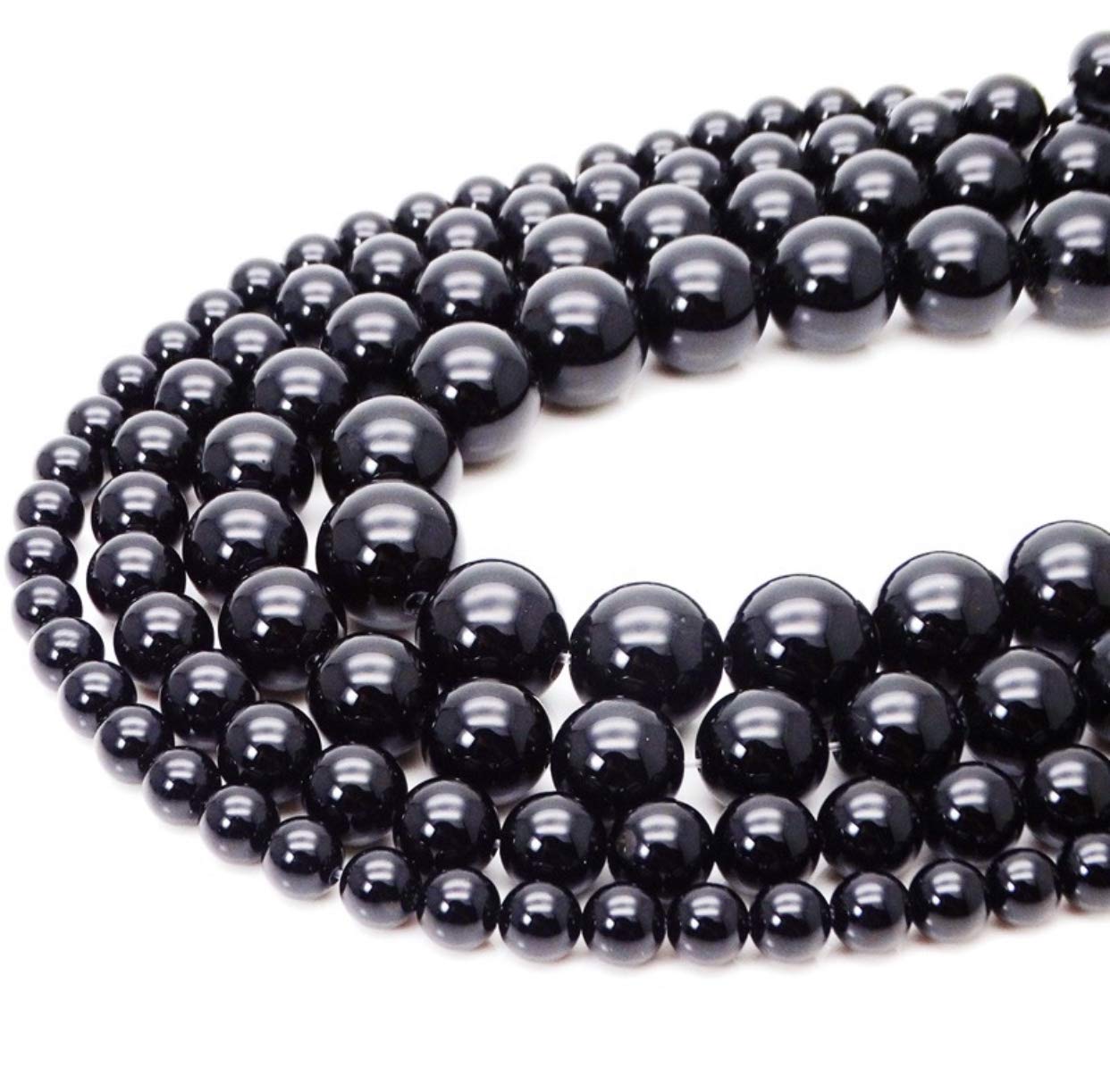 ABCGEMS Russian-Karelian Shungite Beads AKA Type-III Regular Shungite (Guaranteed Electrical Conductivity-Mohs Hardness 4) Crystal Chakra Energy Healing Stone Smooth Round 10mm