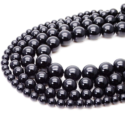 ABCGEMS Russian-Karelian Shungite Beads AKA Type-III Regular Shungite (Guaranteed Electrical Conductivity-Mohs Hardness 4) Crystal Chakra Energy Healing Stone Smooth Round 10mm