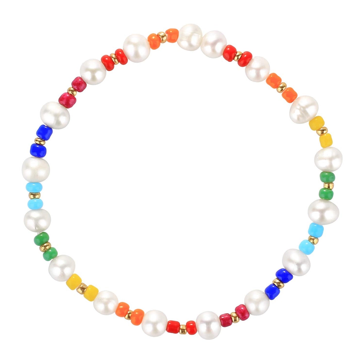 KELITCH Women Stretch Bracelets Pearl Beads Strand Bracelets Fashion Jewelry