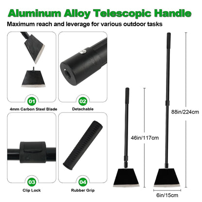 Smarkey Floor Scraper, Garden Scraper Shovel, Cleaning Remove Tool With 88in Long Handle,Sturdy Tile Scraper for Ice, Tiles, Ceiling, Concrete, Tape, Glue - Heavy Duty Sharp Blade (4mm Thickness)