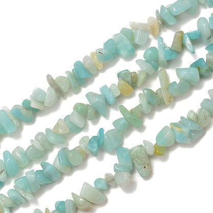 Natural Chip Stone Beads 450pcs Amazonite Chips 5-8mm Genuine Real Irregular Healing Crystal Rocks Hole Drilled DIY Loose Gemstone Beads for Jewelry Making Bracelet Earrings Necklace Crafting