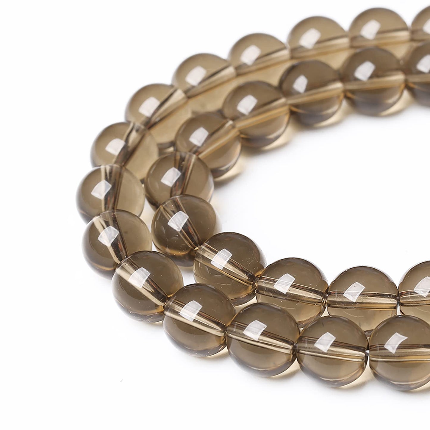 36PCS 10mm Smoky Crystal Quartz Glass Beads Natural Stone Round Loose Beads for Jewelry Making DIY Bracelet Necklace 15 Inch,Energy Stone Healing Power (10mm, Smoky Quartz Glass)