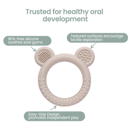 Eascrozn Baby Teething Toys 3-6 Months, Teethers for Babies 6-12 Months, Silicone Teething Ring Toys Easy to Grasp, Teething Relief for Baby Infant Toys, BPA Free