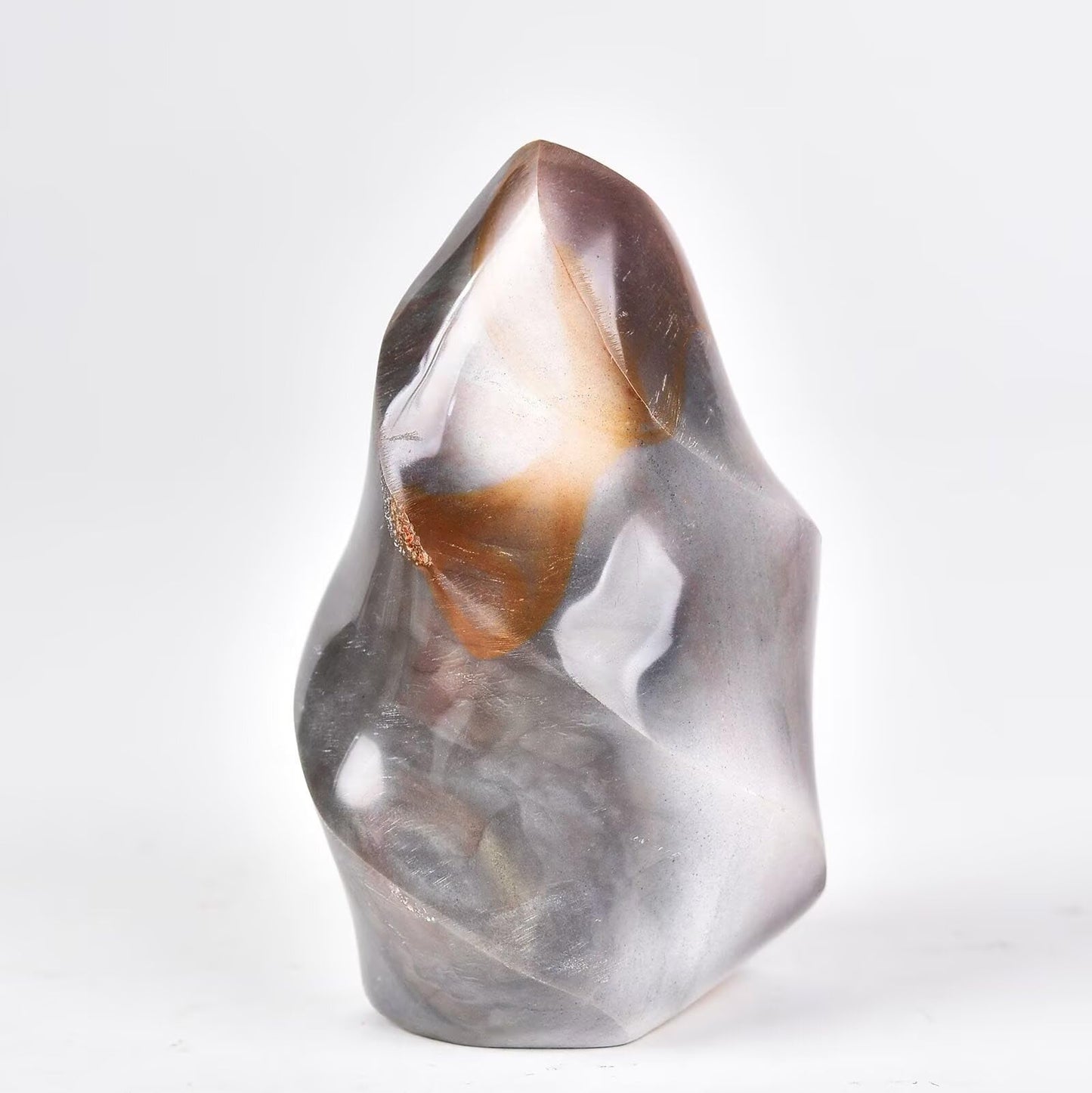 AMOYSTONE Polychrome Jasper Flame Shaped Stone Towers Obelisk Natural Healing Crystal Quartz Reiki Energy Decoration Home Office 1.0 Pound