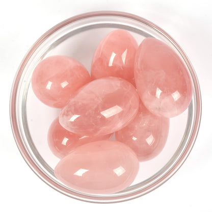 Justinstones Natural Rose Quartz Gemstone Egg Crystal Healing Chakra Meditation Home Office Decor Stone with Stone Stand