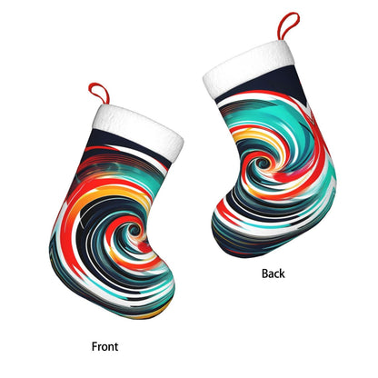 UUIKLPOL Abstract Circle Swirl Print Holiday Decorative Socks,Classic Christmas Stockings Festive Ornaments,Joyful Season Socks