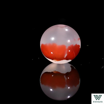 WHNKFB 6mm 100PCS Natural Red Flower Agate Round Beads, Volcanic Blossom Loose Gemstone Beads for Jewelry Making Craft - 4mm 6mm 8mm 10mm Options with Free Elastic Cord