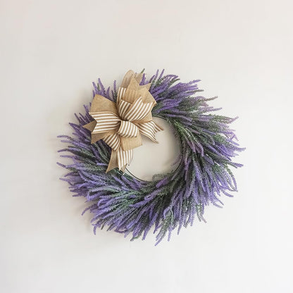 VOZLAC Spring Wreath Bow,Vintage Beige Stripe Farmhouse Lantern Bow, Rustic Door Hanger Bow, Wreath Embellishment, Everyday Wreath Bow, Farmhouse Wreath Bow