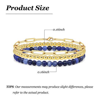 Harry and Henry Gold Beaded Bracelets for Women Gold Crystal Stackable Bracelets for Women Elegant Bead Bracelet Set Boho Jewelry Gift