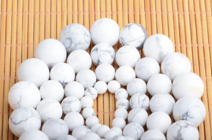 Bymitel 90 pcs Natural Genuine Real Round Loose Stone Beads Gemstone Spacers for Charm DIY Jewelry Making 15.5" per Strand 4mm (White Howlite, 4mm)