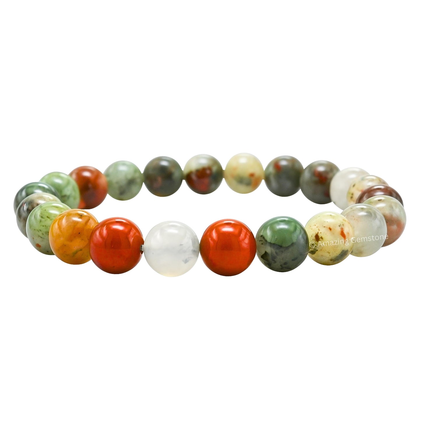 Amazing Gemstone Crystal Bracelet for Women Men's Gifts - Protection Healing Crystal Bracelet - 8mm Gemstone Beaded Stretchable Bracelet Pulseras Para Hombres Mujer Stocking Stuffers Mothers Day Gift (African Bloodstone)