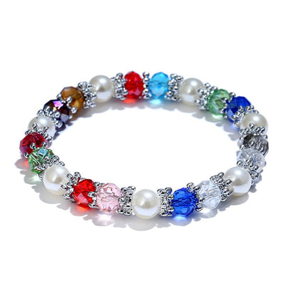 Pearl Bracelets for Women,Freshwater Pearls Crystal Bracelet Boho Bracelets Bead Bracelet Gifts (Colorful)