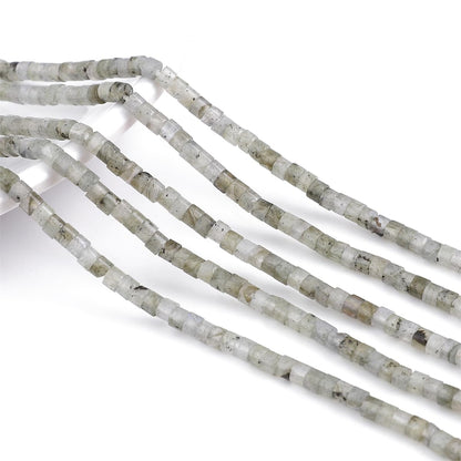 BEADIA Natural Spectrolite Spacer Beads Caps Flat Round Loose Beads for Beading Jewelry Making 3mmx2mm 38cm