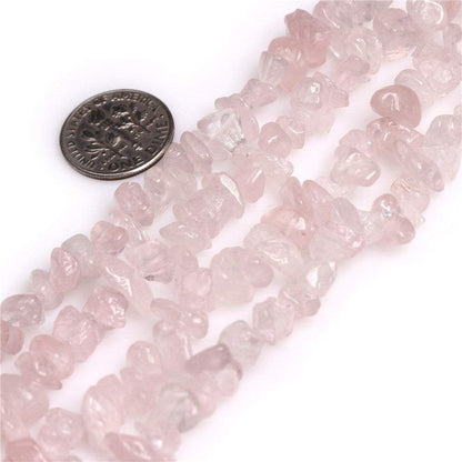 HAAMIIQII 5-8mm Natural Rose Quartz Chips Beads Crystal Irregular Chip Stones Loose Gemstone Beads for Jewelry Making Strand 30 Inch