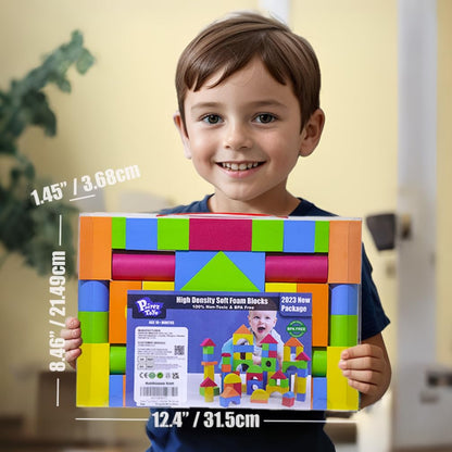 Pairez Toys Foam Building Blocks for Toddlers 2-4, 41 Pieces EVA Soft Stacking Blocks, Baby Bath Foam Toy Set, Early Learning Construction Toys & Gifts for Kids, Boys & Girls 18+ Months