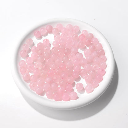 Raicegs 100pcs 8mm Rose Quartz Beads Natural Gemstone Beads Round Loose Beads for Jewelry Making DIY Bracelets Necklace