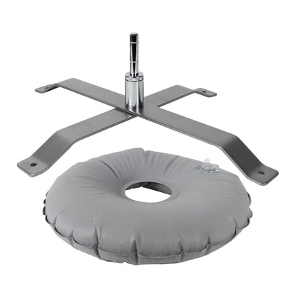 QSUM Cross Base Stand for Feather Flag, Feather Flag Weights Base, Stainless Steel Stand (Silver)