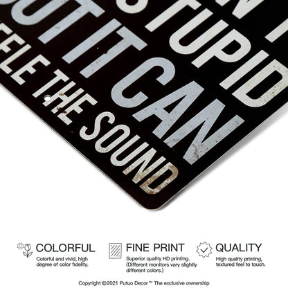 Putuo Decor Funny Sarcastic Metal Sign, Man Cave Bar Decor, Duct Tape It Can't Fix Stupid But It Can Muffle the Sound, 12x8 Inches