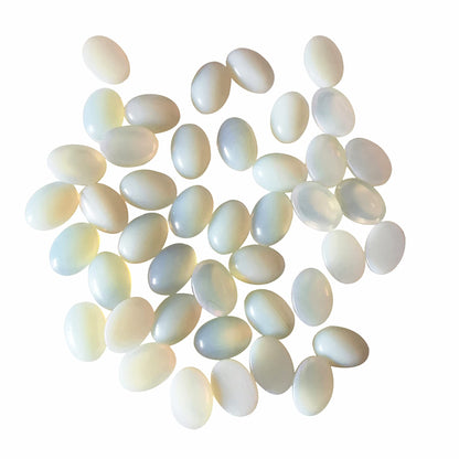 Loveliome 18x13mm Oval Cabochons Flatback Crystal Stone Gemstones Beads for Jewelry Making DIY Pack of 10, Opalite
