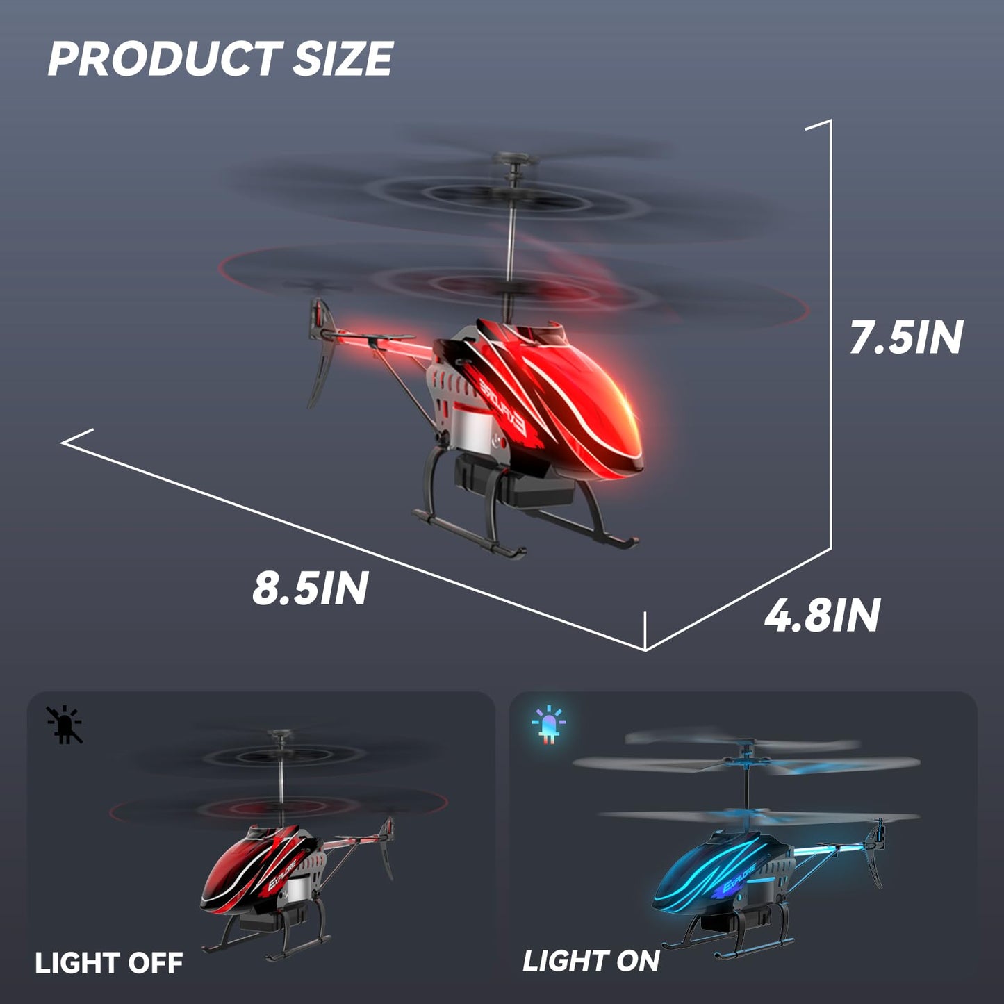 BUSSGO RC Helicopter X11C Pack with 4 Batteries, Remote Control Helicopter for Kids with 30Mins Flight(2 Batteries), 7+1 LED Light Modes, Altitude Hold, RC Toys for Boys Girls