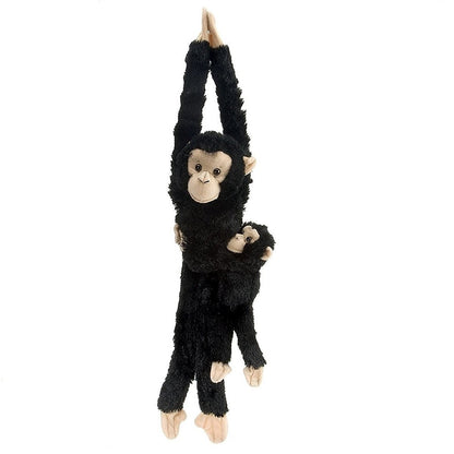 Wild Republic Chimpanzee w/baby plush, Monkey Stuffed Animal, Plush Toy, Gifts for Kids, Hanging 20 Inches