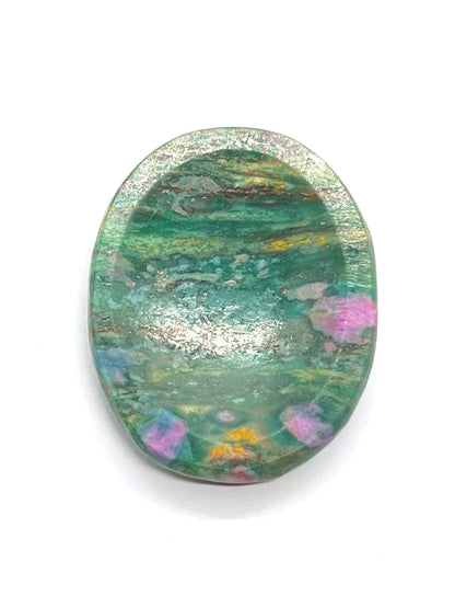 GEMSCITE Ruby Zoisite Thumb Worry Stones Metaphysical Gemstone Crystal Healing Reiki Men Women Gift Feng Shui Positive Energy Love Wellness Palm Stones Wicca Powerful