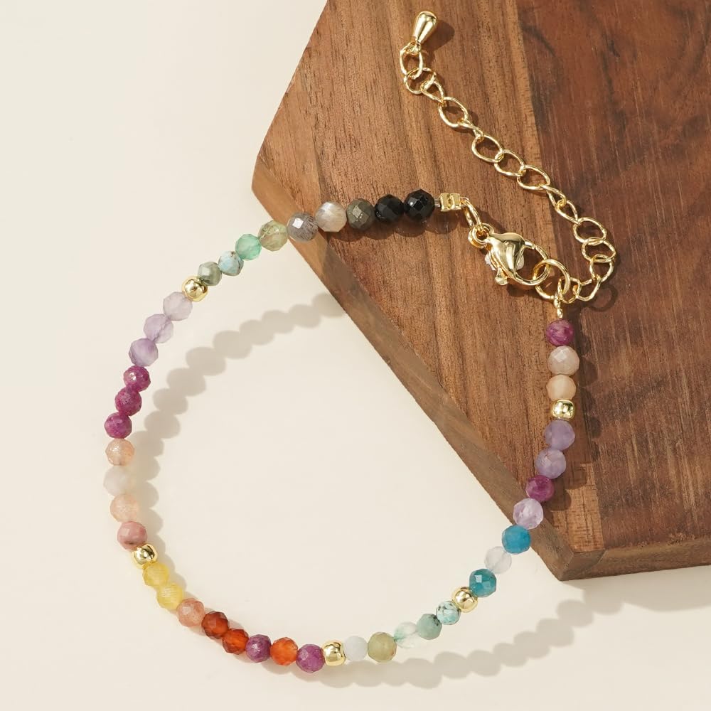 Winerbalaa 7 Chakra Bracelet for Women,Inspirational Healing Crystal Beaded Bracelets,Stress Relief Spiritual Gifts Jewelry Bracelets Sister Bestie Friendship