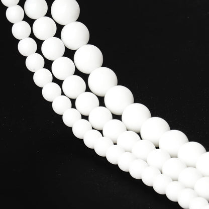 Song Xi White Tridacna Natural Stone Beads for Jewelry Making - 6mm Gemstone Beads