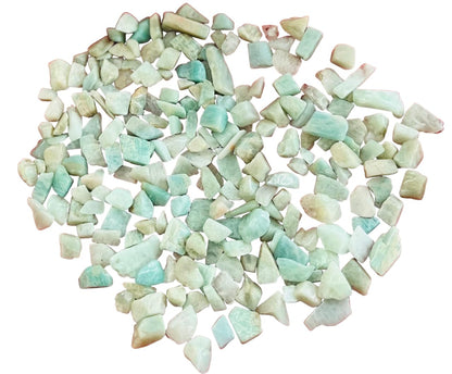 Indian Consigners Natural Crushed Polished Tumbled Gem Stone Chips, Decoration & Healing Crystals (Amazonite)