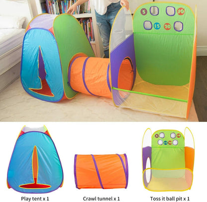 Alvantor® Kids Tent Play Tent Fun Toss It Game Zone 3-in-1 Pop Up Play Tunnel Indoor Outdoor Great Game & Toy Gift for Children (Include 4 Balls)