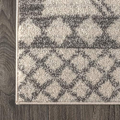 JONATHAN Y Amir Moroccan Beni Souk Cream/Gray Indoor Area Rug, 8x10, Bohemian, Scandinavian, Easy-Cleaning for Living Room, Bedroom, Kitchen, Pet Friendly, Non-Shedding (MOH200B-8)