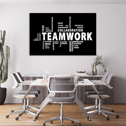 Teamwork Canvas Wall Art - Large Framed Motivational Quotes Artwork Modern Home Decor - Inspirational Posters Decor For Office Framed Ready to Hang