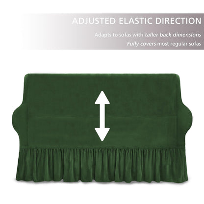 NICEEC Armchair Cover Super Soft 1-Piece Green Armchair Slipcover Stretch Universal Spandex Couch Covers for Living Room Easy Fit Washable Furniture Sofa Protector with Skirt