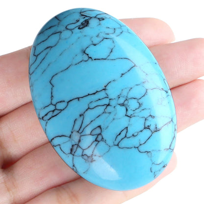MAIBAOTA 2.4" Large Green Turquoise Crystal Stone Large Polished Palm Stone Healing Crystals 0.7" Thick Natural Reiki Gemstone Worry Stone Energy Balancing Anxiety Stress Relief Meditation 1 Pc