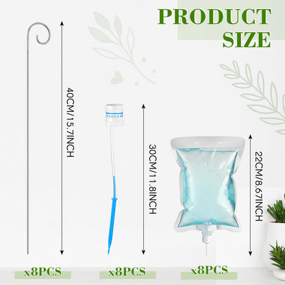 Norme 12 Pcs Plant Drip Irrigation Set 500 ml Drip Water Bag Plant Waterer with Support Rod Stakes Self Watering Spikes Automatic Watering System for Potted Indoor Outdoor