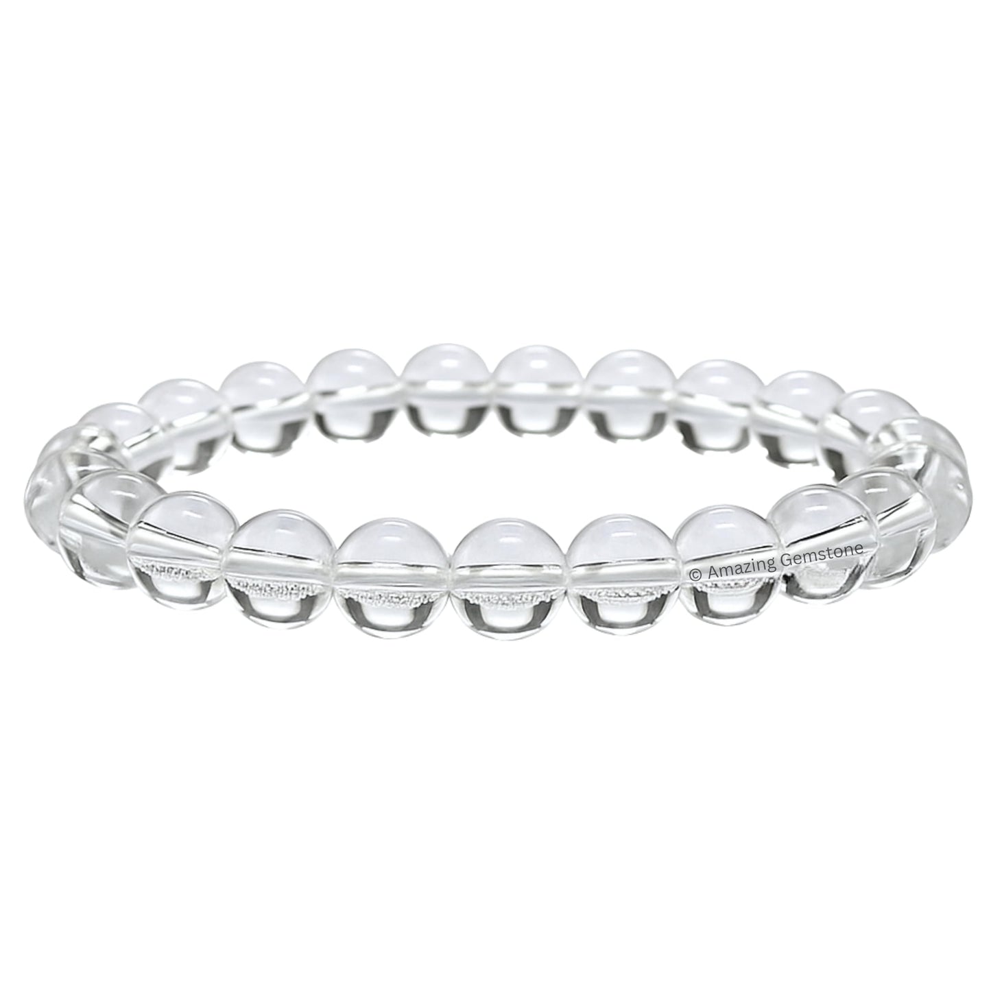 Amazing Gemstone Crystal Bracelet for Women Men's Gifts - Protection Healing Crystal Bracelet - 8mm Gemstone Beaded Stretchable Bracelet Pulseras Para Hombres Mujer Stocking Stuffers Mothers Day Gift (Clear Quartz)