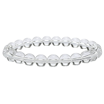 Amazing Gemstone Crystal Bracelet for Women Men's Gifts - Protection Healing Crystal Bracelet - 8mm Gemstone Beaded Stretchable Bracelet Pulseras Para Hombres Mujer Stocking Stuffers Mothers Day Gift (Clear Quartz)