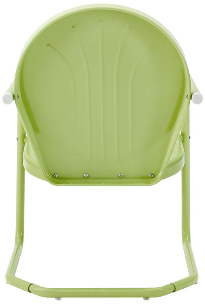 Crosley Furniture Griffith Outdoor Chair, Retro Metal Patio Chairs for Dining, Porch, Deck, Balcony, Key Lime