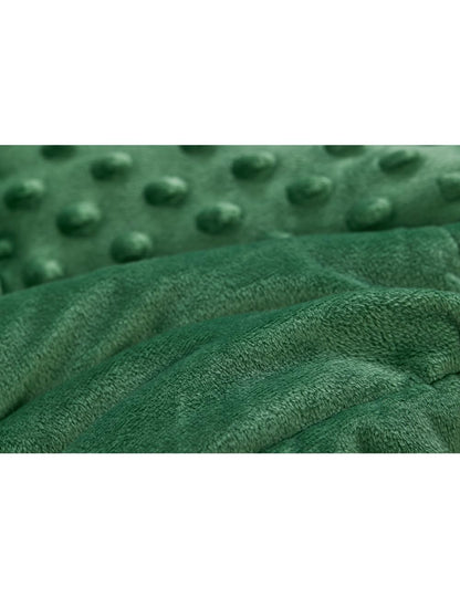 TONGDADA Minky Weighted Blanket | 40''x60'',10lbs | Cozy and Soft Minky Weighted Throw Blanket | Luxury Velvet with Premium Glass Beads | Dark Green Minky