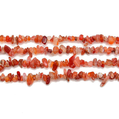 PLTbeads 5-8mm Natral Healing Gemstone Waist Bracelets Necklace Kit Irregular Stone DIY Crafts Design Jewelry Making 1 Strand per Bag Approxi 34 inch (Red Agate Chips)
