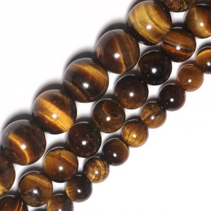Yochus 45pcs Yellow Tiger Eye Beads，8mm Healing Power Natural Stone Round Loose Beads for Jewelry Making Earring Necklace DIY Crafts