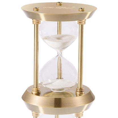 SuLiao Brass Hourglass 30 Minute Sand Clock Timer, Grande Reloj De Arena 30 Minutos, Metal Hour Glass Sandglass for Gifts & Home Desk Office Decorative