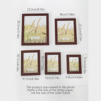 Graceful Glass Photo Frame, Modern Frameless Picture Frame for Desk and Wall Display, Vertical and Horizontal Orientation, Perfect for Family, Office, and Artworks(Brown 3.5x5in)