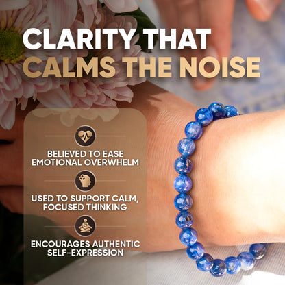 Conscious Items My Truth, My Power Crystal Bracelet, Rare Blue Kyanite Stone Bracelet for Clarity, Calm, & Authentic Self-Expression, Chakra Bracelets for Men & Women, Blue Beaded Bracelets