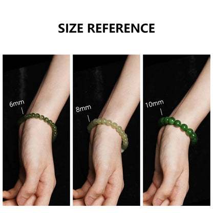 DIQIO Jade Stone Beads for Jewelry Making - 6mm Gemstone Round Loose Beads for Bracelets(58-60pcs, Alashan Stone Jade)