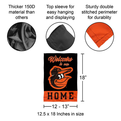 Baltimore Orioles Welcome To Our Home Double Sided Garden Flag