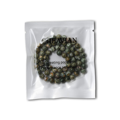 CHEAVIAN 60PCS 6mm Natural Aust Rhyolite Stone Gemstone Round Loose Beads for Jewelry Making 1 Strand 15"